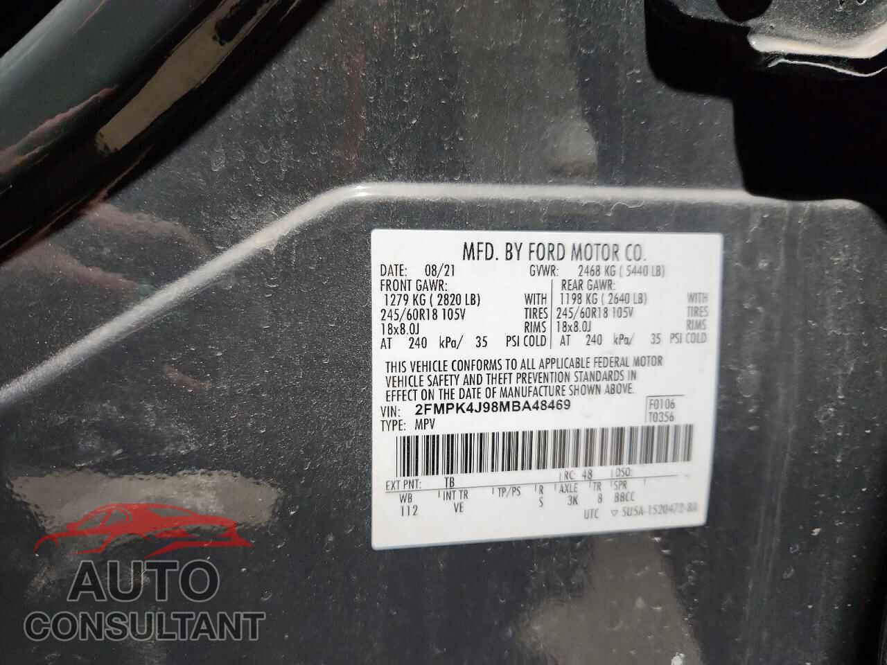 FORD EDGE 2021 - 2FMPK4J98MBA48469