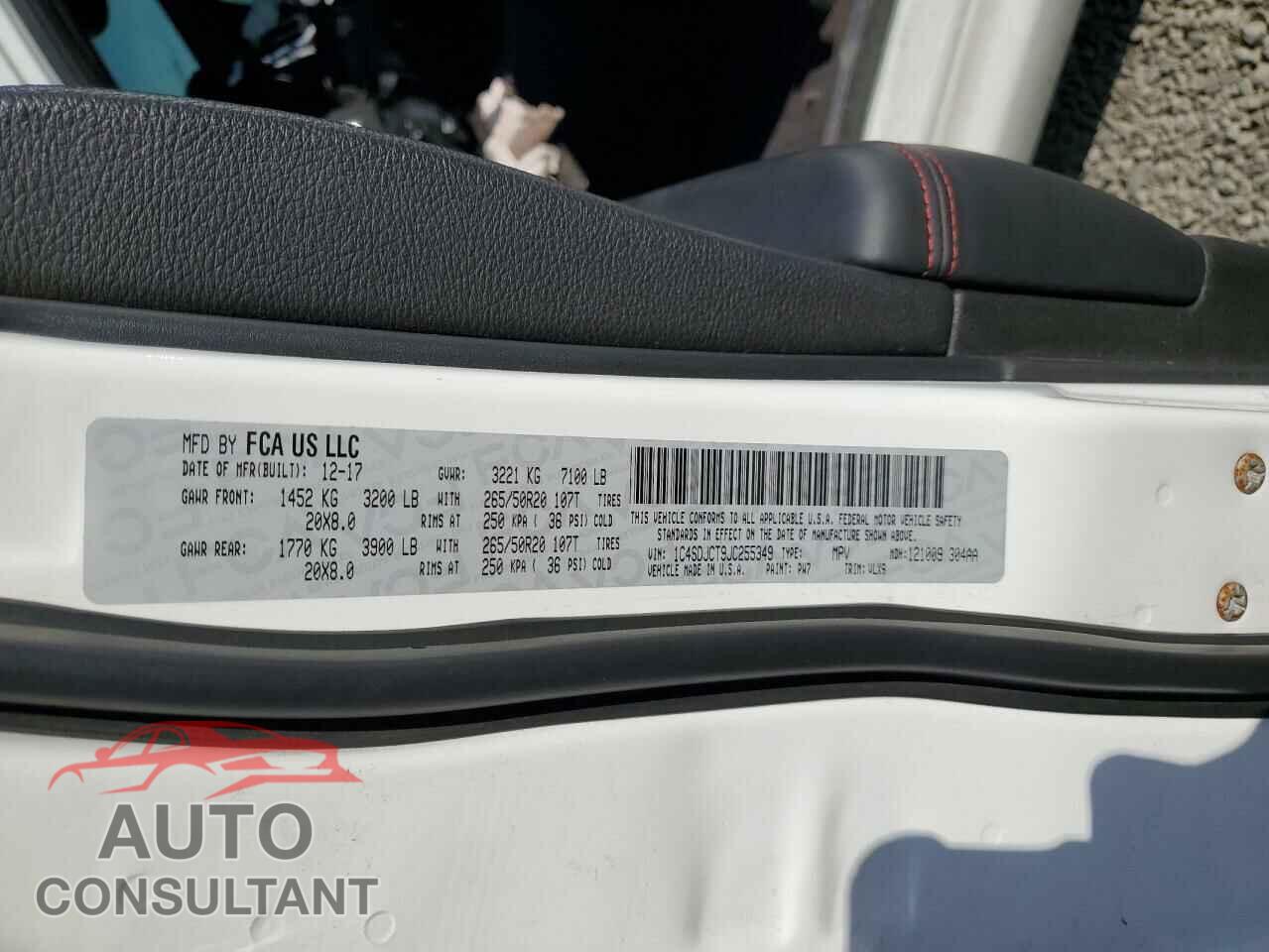 DODGE DURANGO 2018 - 1C4SDJCT9JC255349
