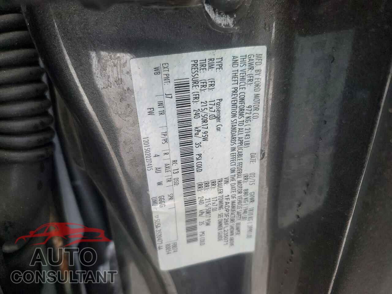 FORD FOCUS 2015 - 1FADP3F26FL235071