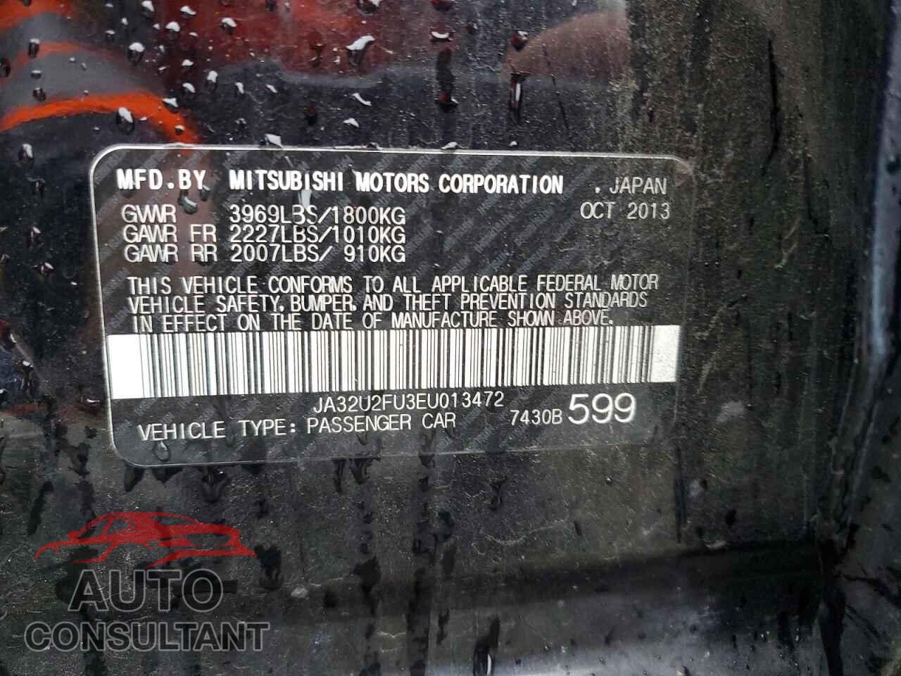 MITSUBISHI LANCER 2014 - JA32U2FU3EU013472
