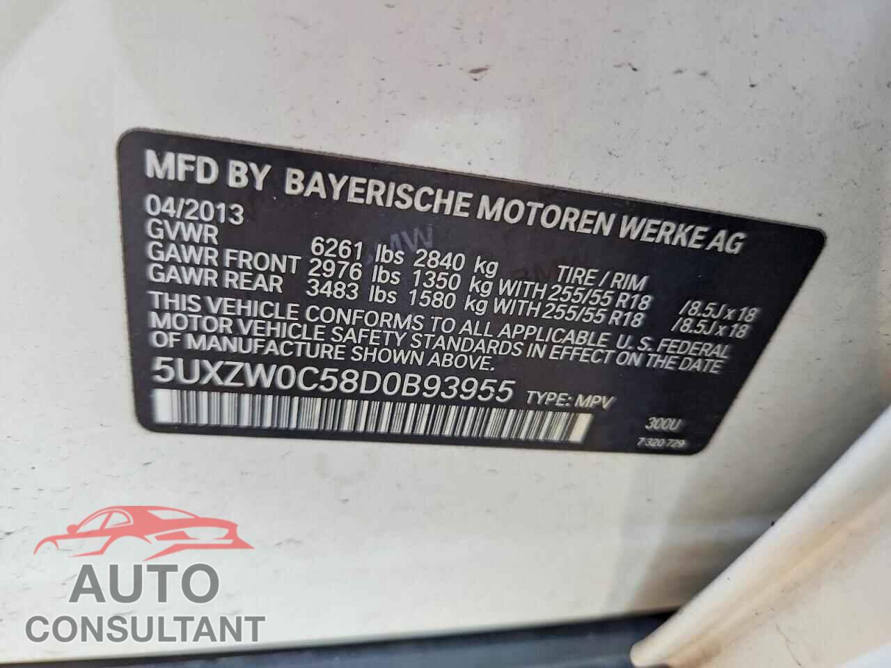 BMW X5 2013 - 5UXZW0C58D0B93955