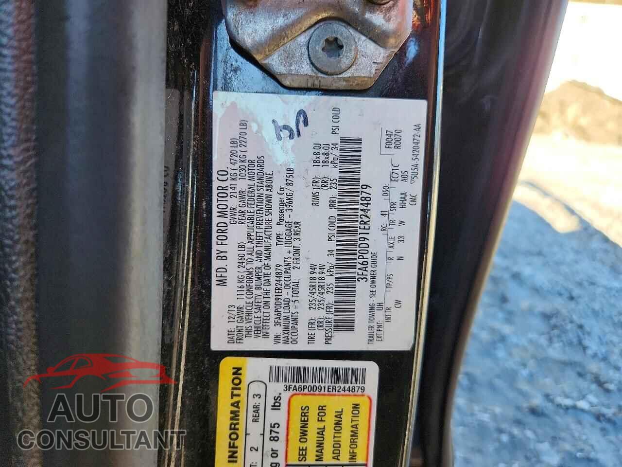 FORD FUSION 2014 - 3FA6P0D91ER244879