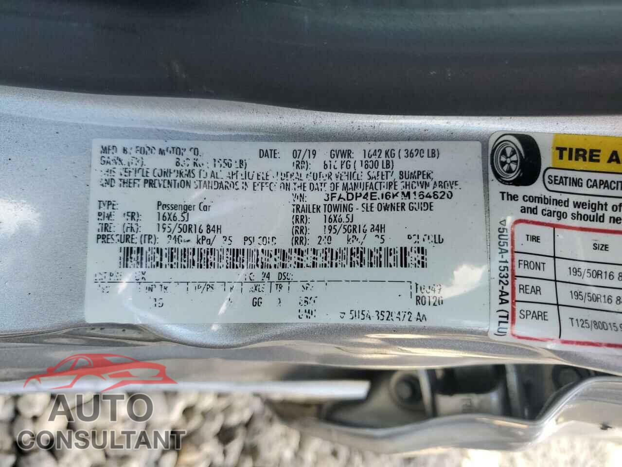FORD FIESTA 2019 - 3FADP4EJ6KM164820