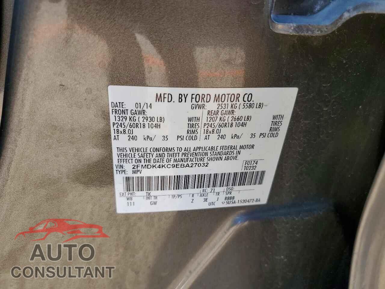 FORD EDGE 2014 - 2FMDK4KC9EBA27032