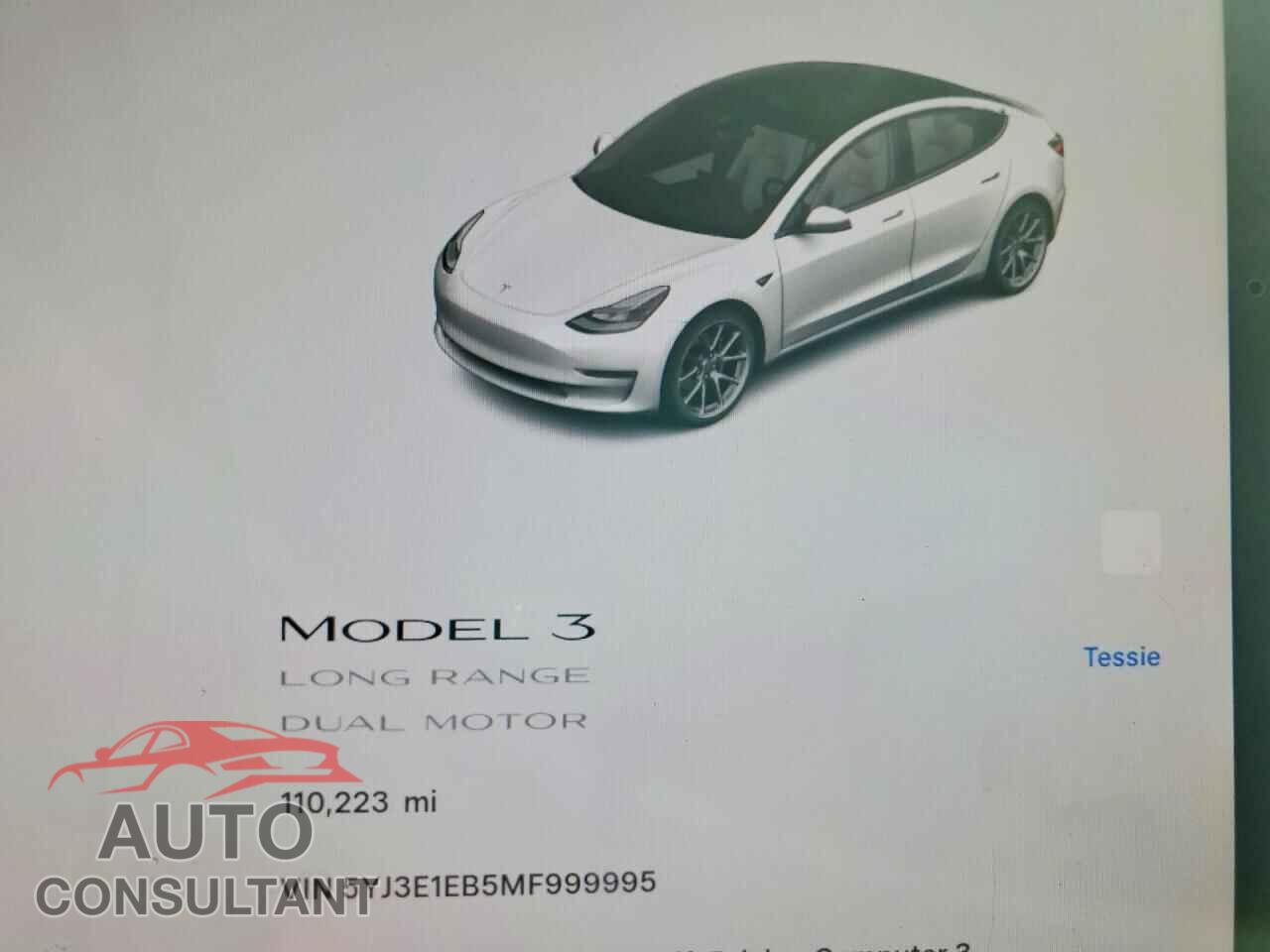 TESLA MODEL 3 2021 - 5YJ3E1EB5MF999995