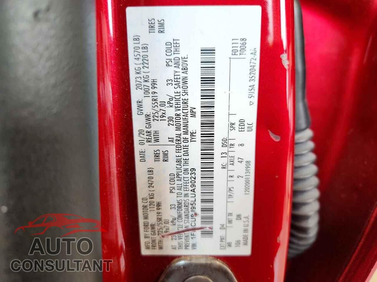 FORD ESCAPE 2020 - 1FMCU9J95LUA90239