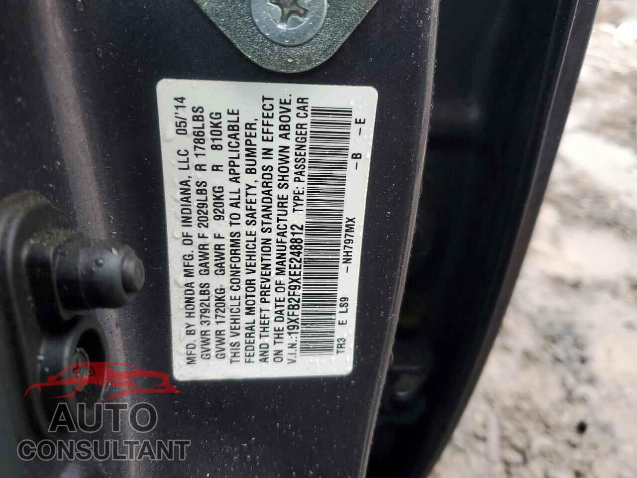 HONDA CIVIC 2014 - 19XFB2F9XEE248812