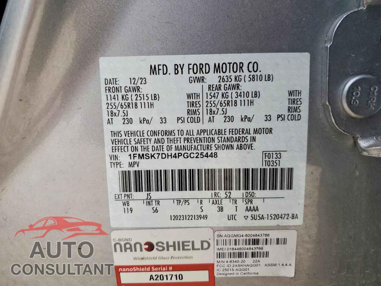 FORD EXPLORER 2023 - 1FMSK7DH4PGC25448