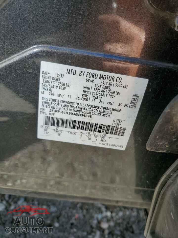 FORD EDGE 2018 - 2FMPK4K99JBB34898