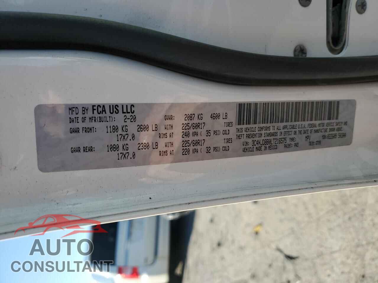 JEEP COMPASS 2020 - 3C4NJDBB0LT216575