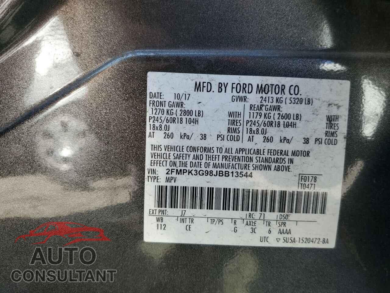 FORD EDGE 2018 - 2FMPK3G98JBB13544