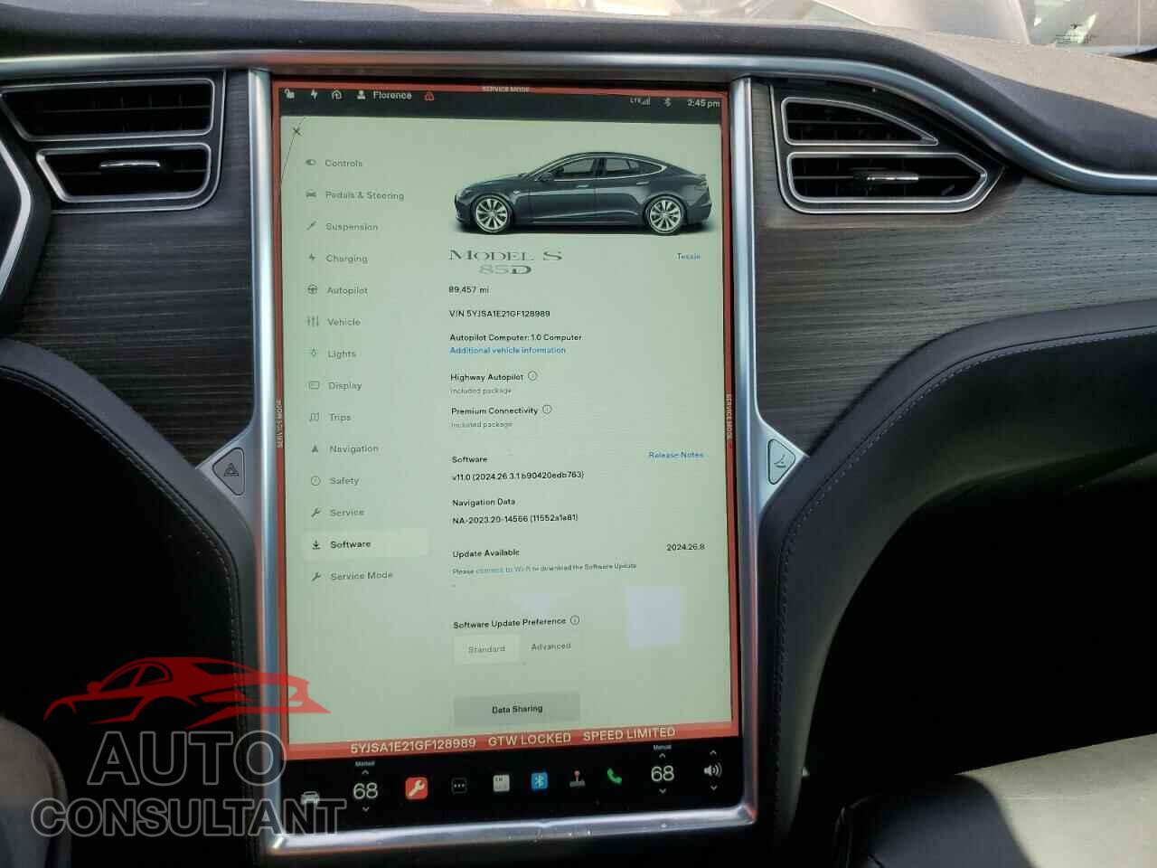 TESLA MODEL S 2016 - 5YJSA1E21GF128989