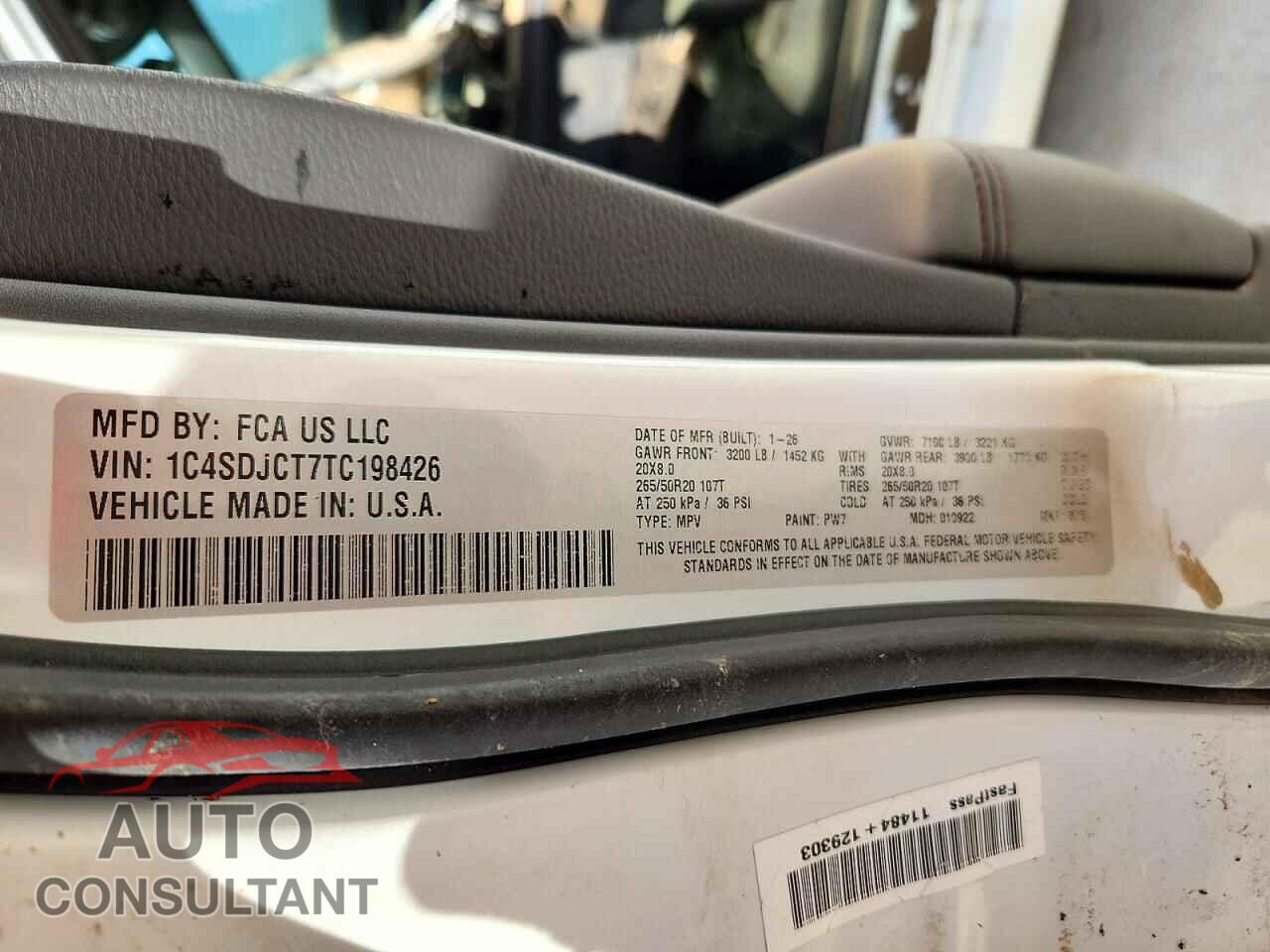 DODGE DURANGO 2026 - 1C4SDJCT7TC198426