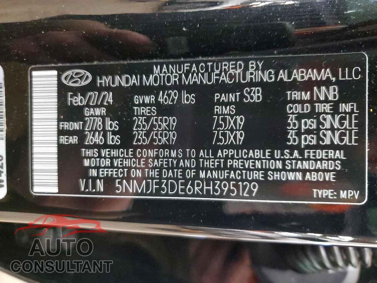 HYUNDAI TUCSON 2024 - 5NMJF3DE6RH395129