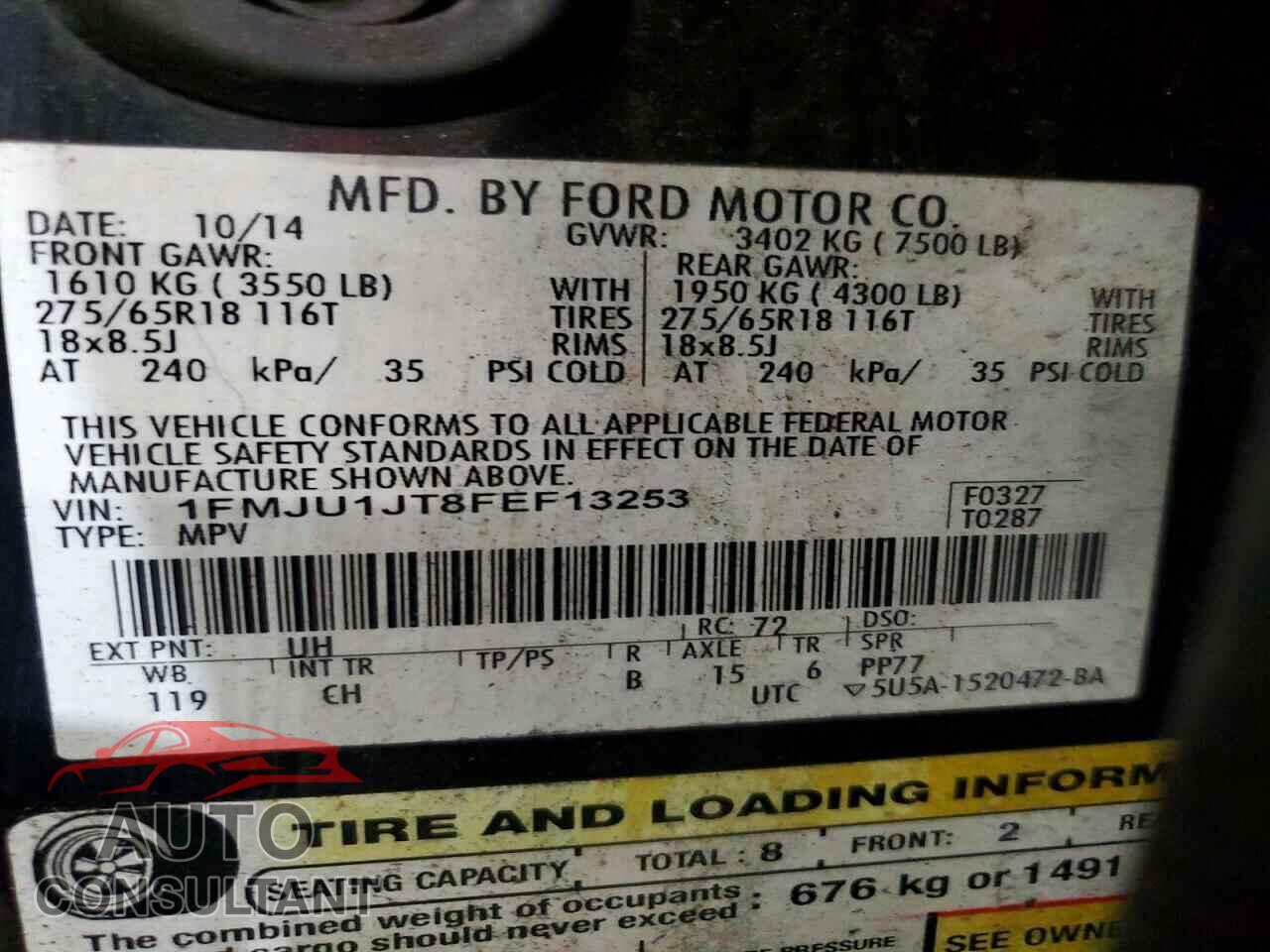 FORD EXPEDITION 2015 - 1FMJU1JT8FEF13253
