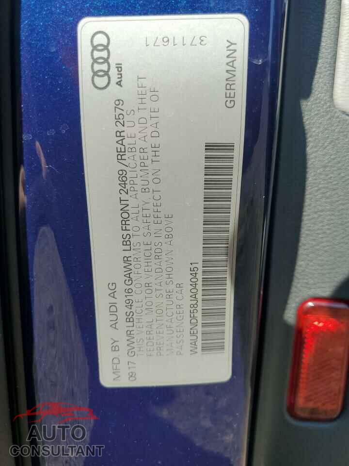 AUDI A5 2018 - WAUENDF58JA040451