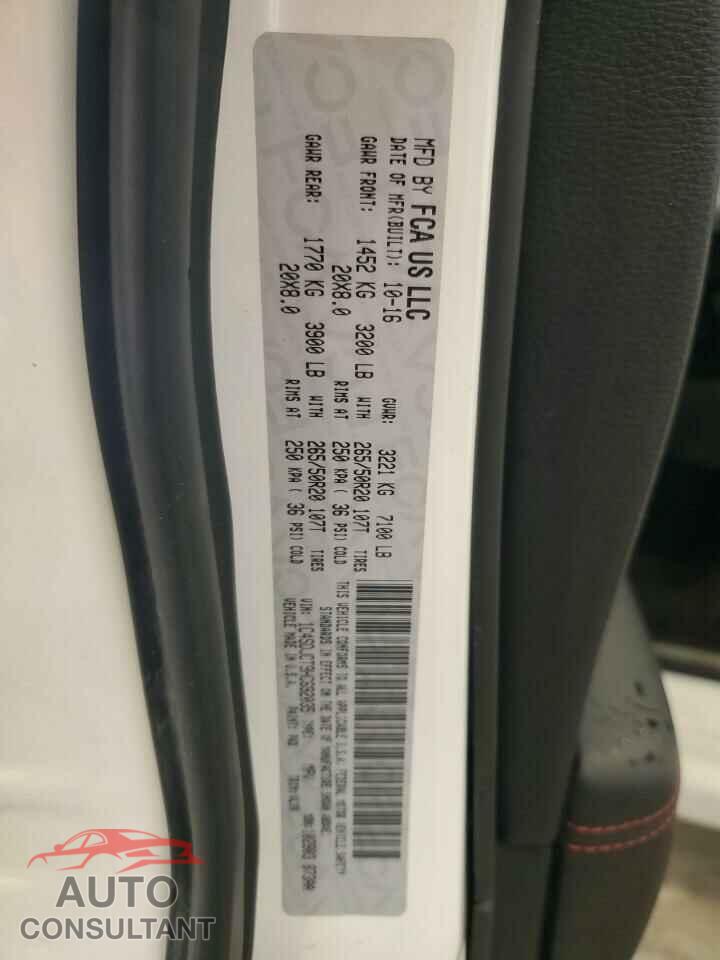 DODGE DURANGO 2017 - 1C4SDJCT9HC692035