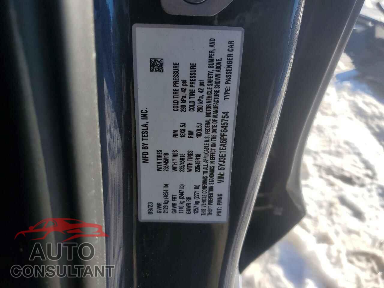TESLA MODEL 3 2023 - 5YJ3E1EA6PF645754