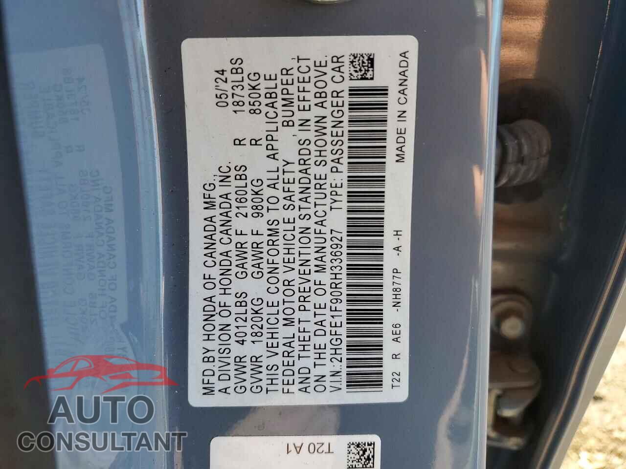 HONDA CIVIC 2024 - 2HGFE1F90RH336927