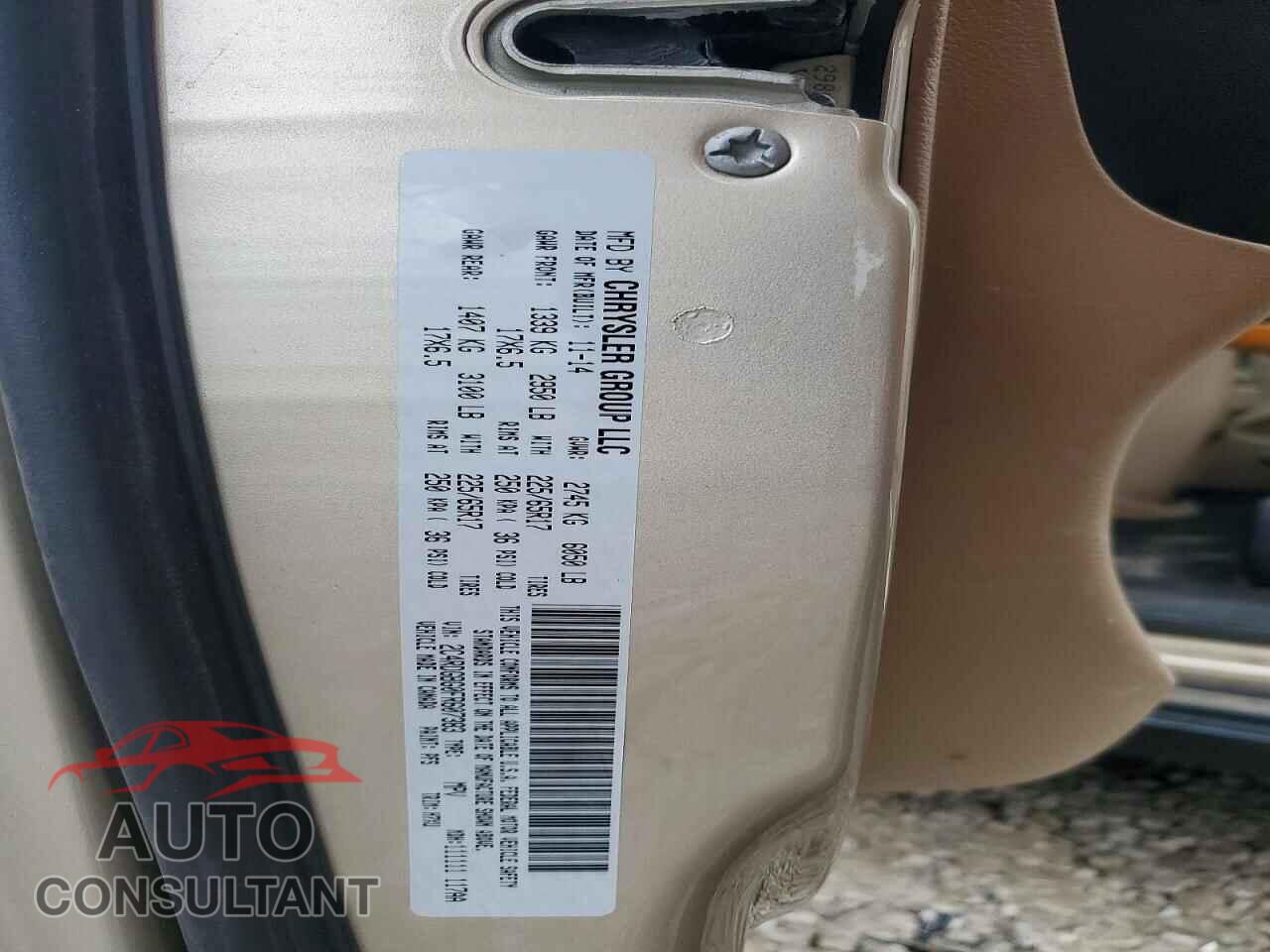 DODGE CARAVAN 2015 - 2C4RDGBG0FR607383