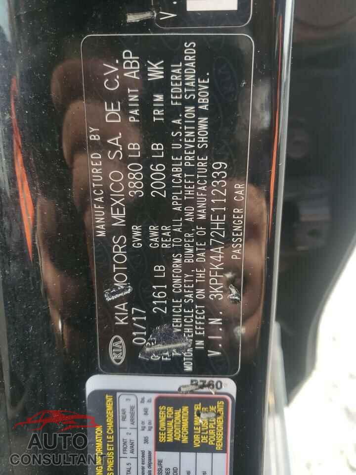 KIA FORTE 2017 - 3KPFK4A72HE112339