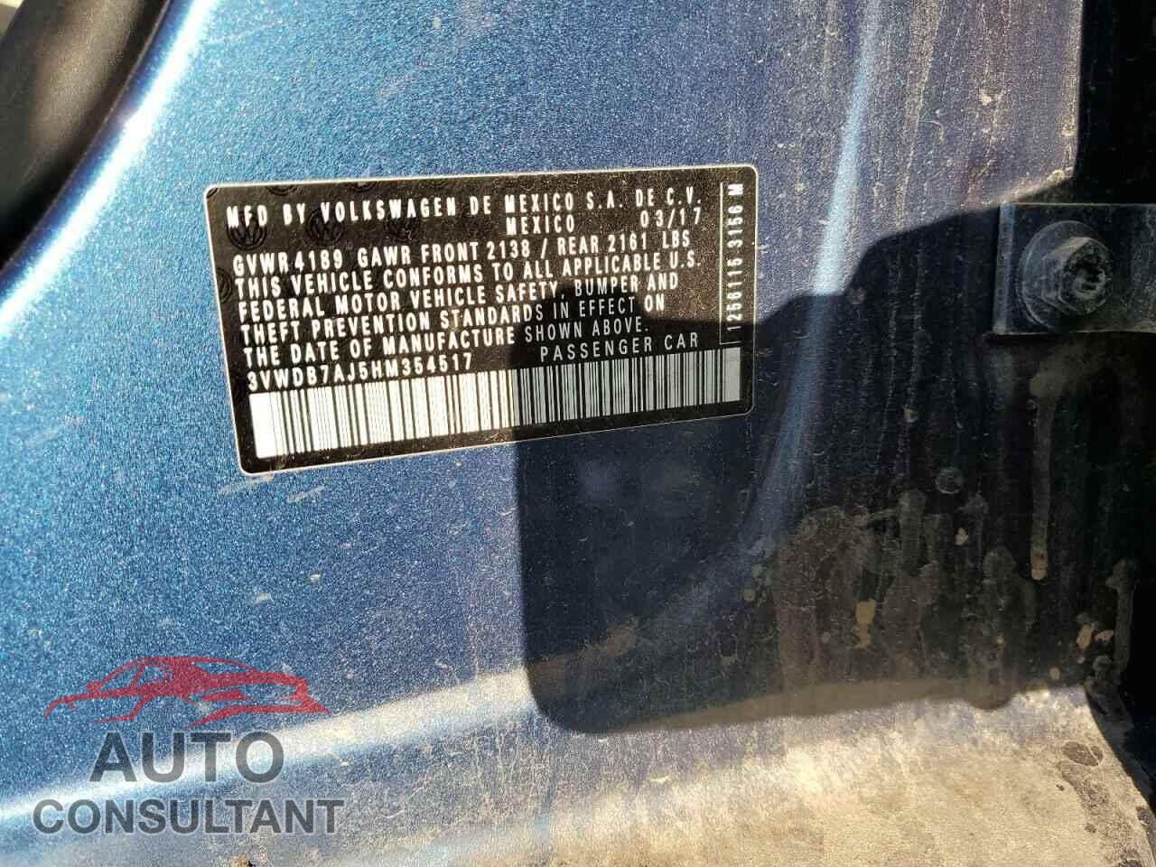 VOLKSWAGEN JETTA 2017 - 3VWDB7AJ5HM354517
