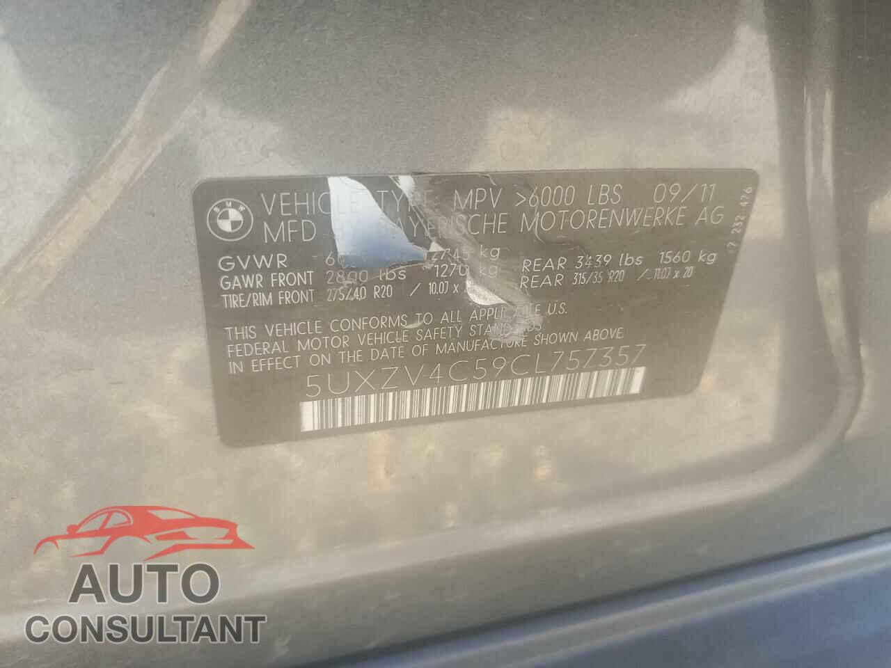BMW X5 2012 - 5UXZV4C59CL757357