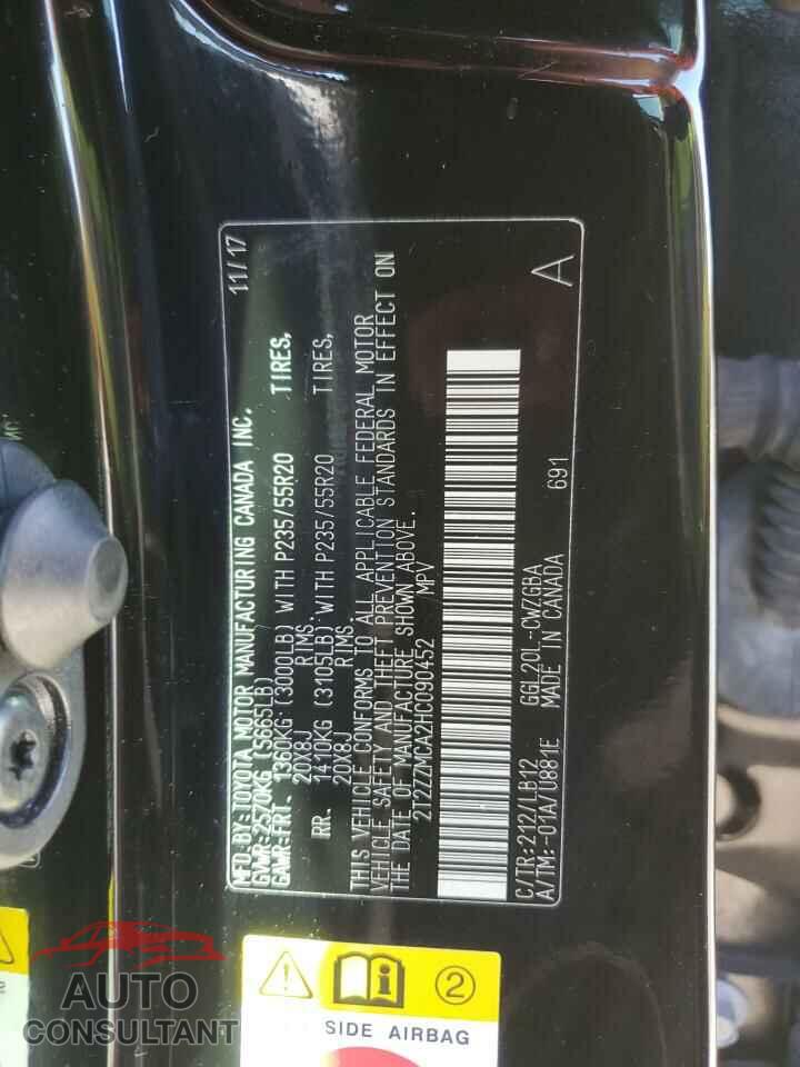 LEXUS RX350 2017 - 2T2ZZMCA2HC090452