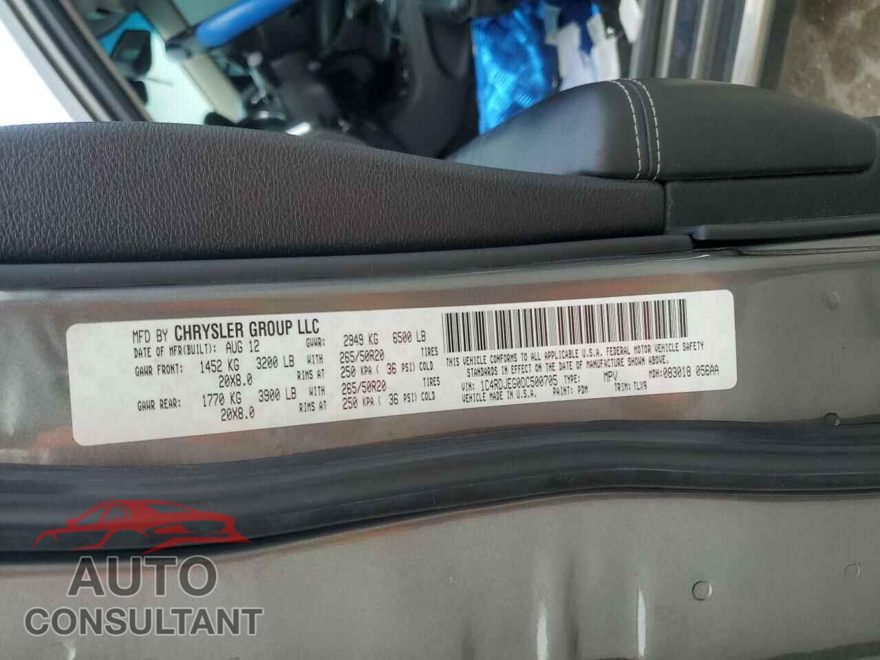 DODGE DURANGO 2013 - 1C4RDJEG0DC500705
