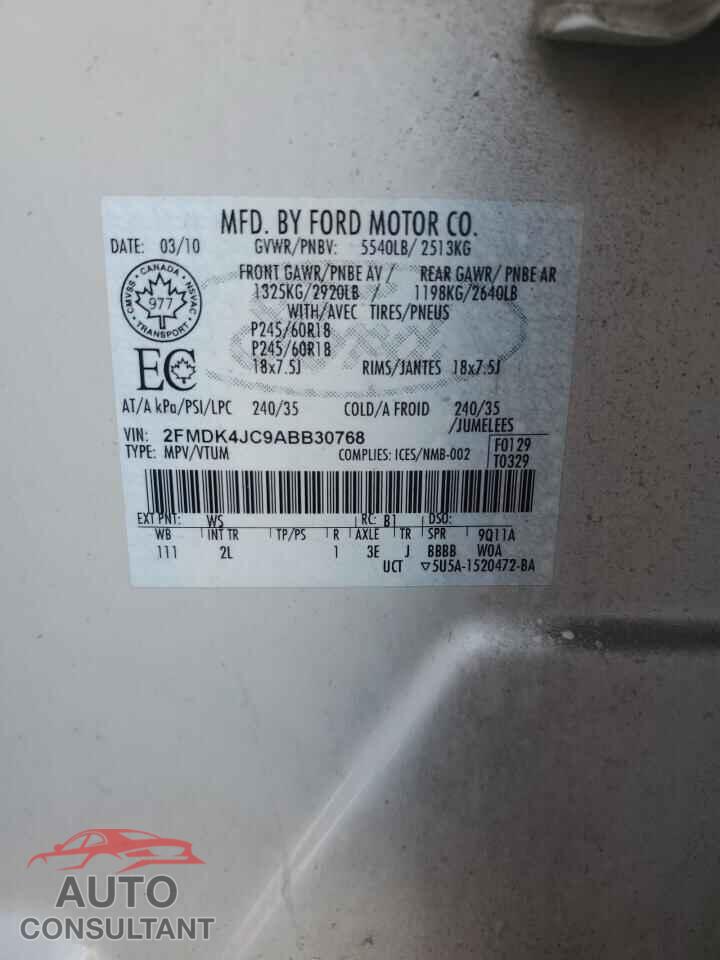 FORD EDGE 2010 - 2FMDK4JC9ABB30768