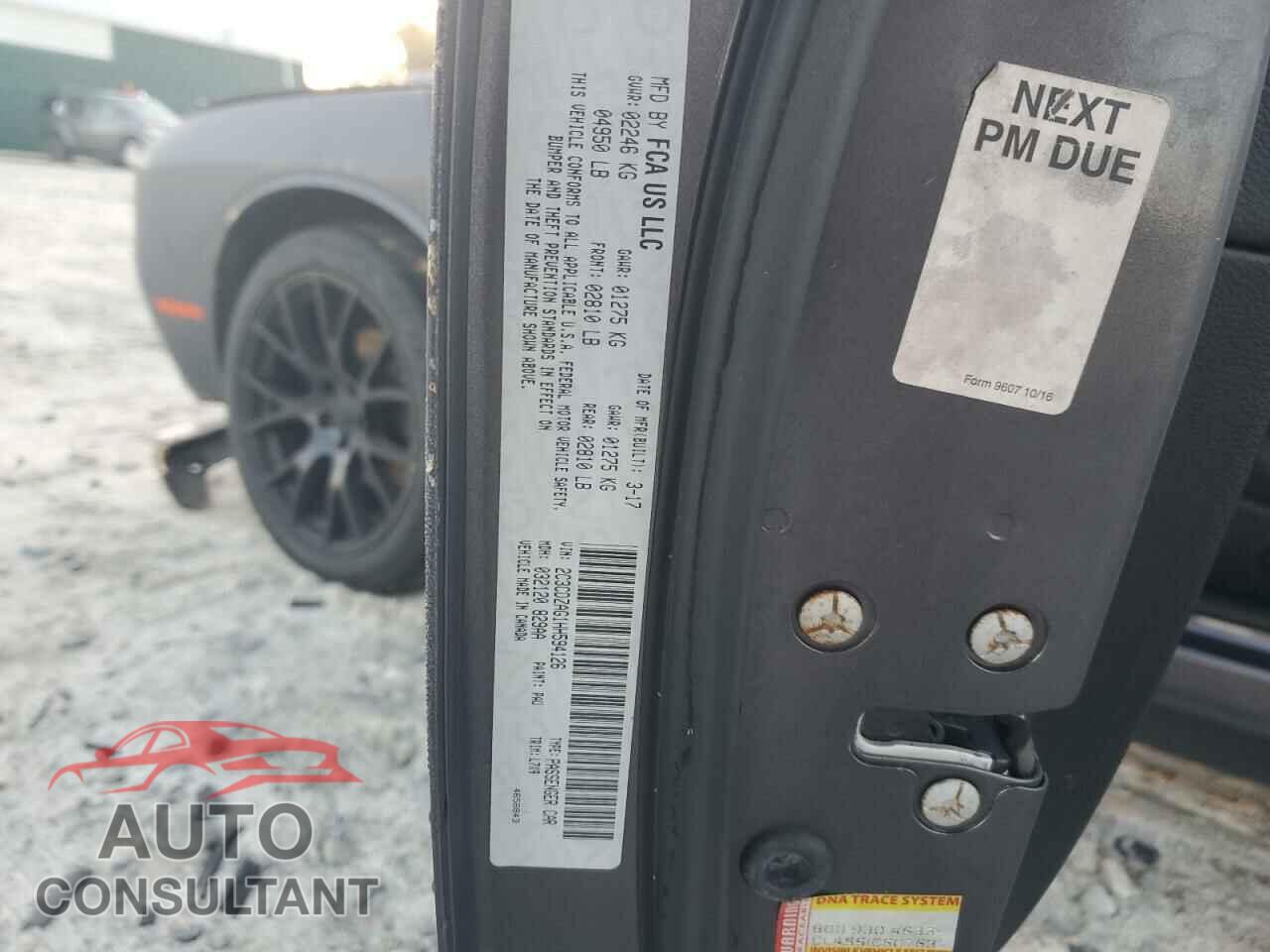 DODGE CHALLENGER 2017 - 2C3CDZAG1HH594126