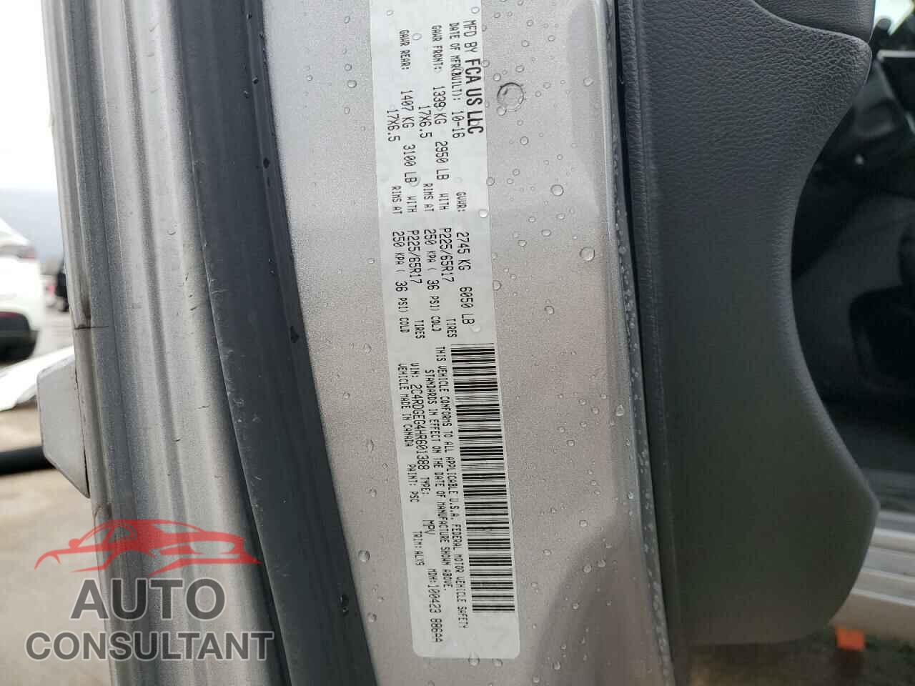 DODGE CARAVAN 2017 - 2C4RDGEG4HR601388