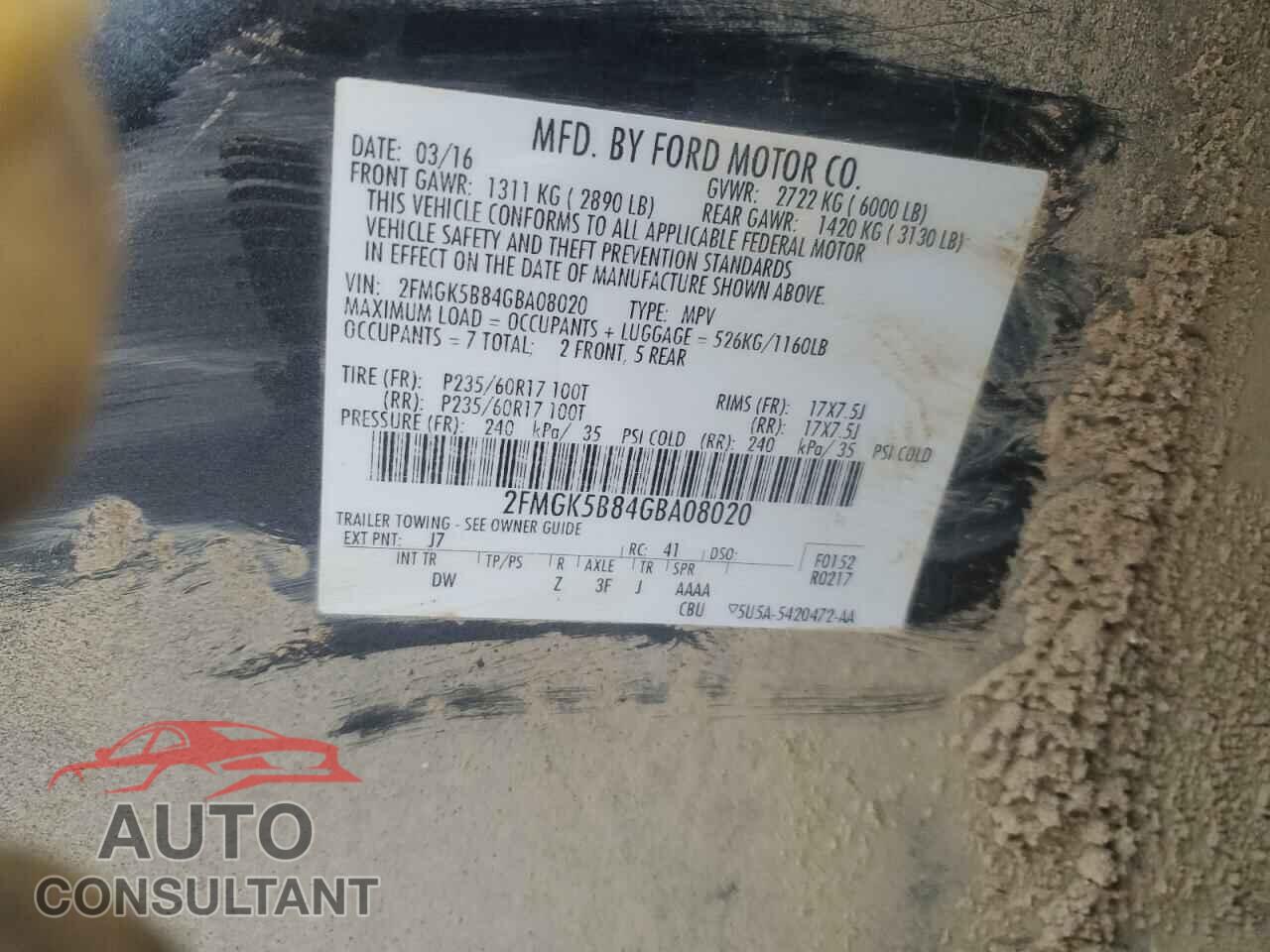 FORD FLEX 2016 - 2FMGK5B84GBA08020
