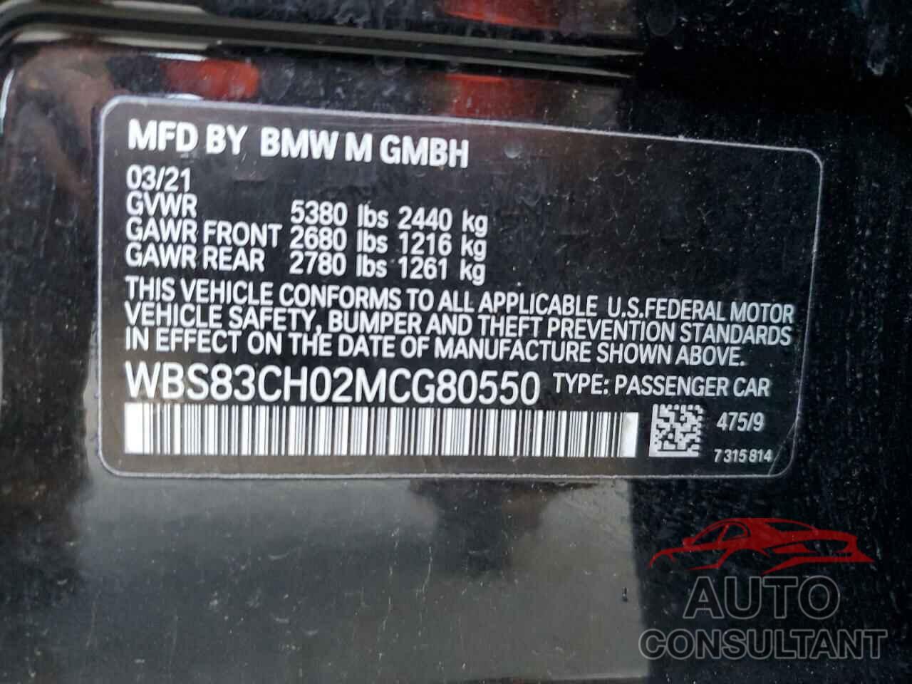 BMW M5 2021 - WBS83CH02MCG80550
