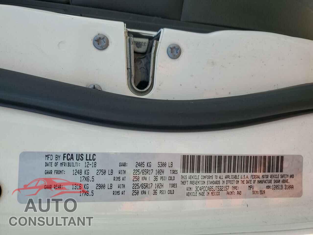 DODGE JOURNEY 2018 - 3C4PDCAB5JT532157