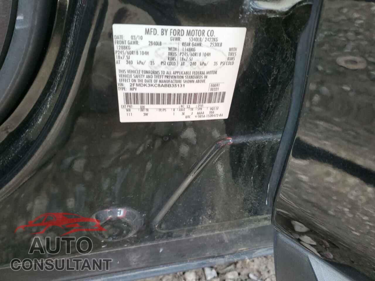 FORD EDGE 2010 - 2FMDK3KC8ABB35131