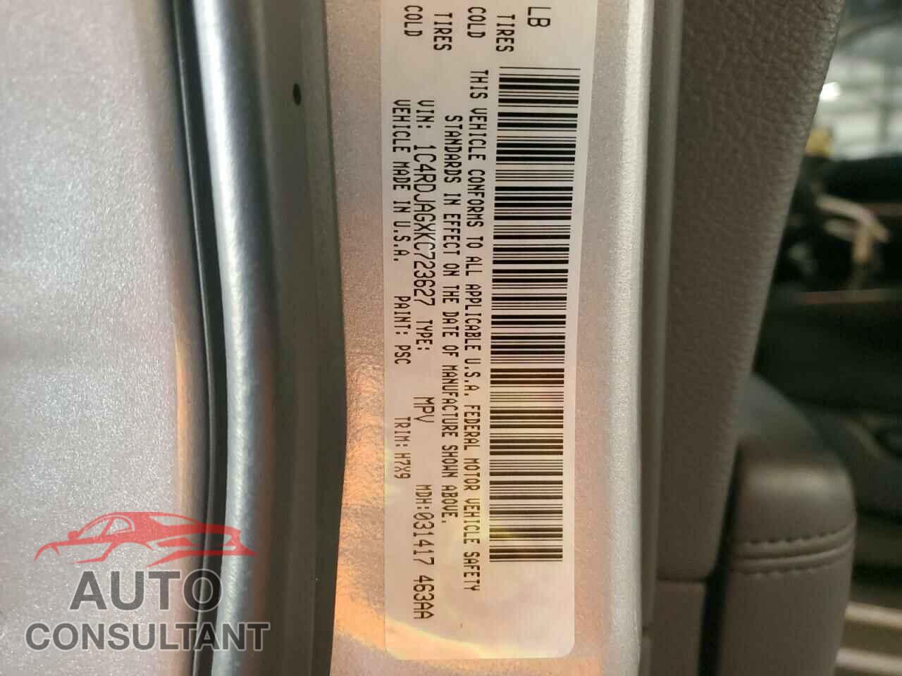 DODGE DURANGO 2019 - 1C4RDJAGXKC723627