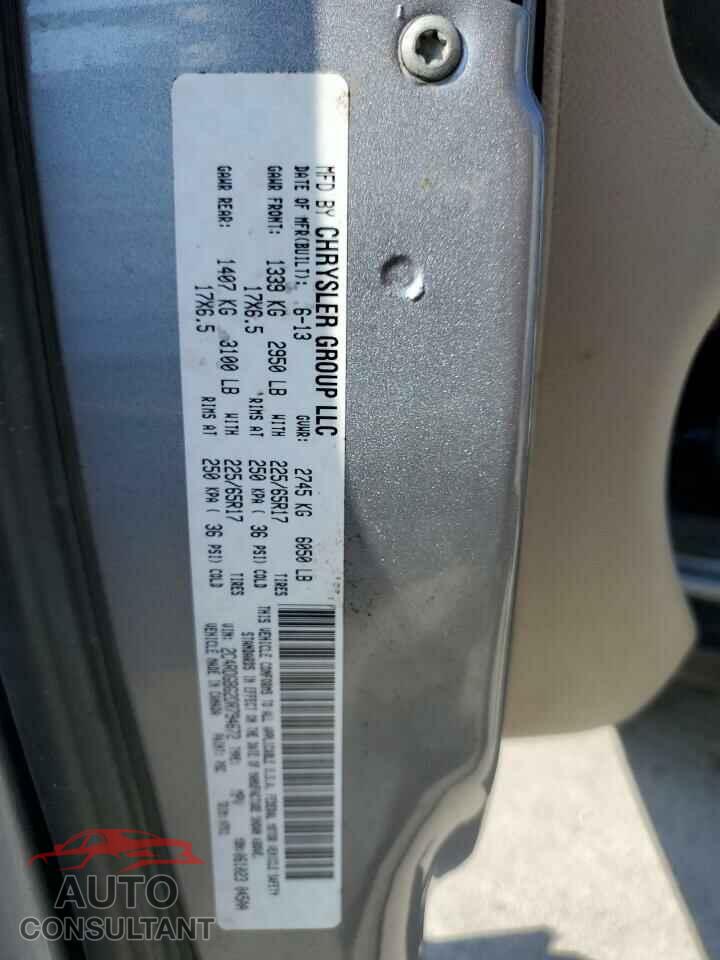 DODGE CARAVAN 2013 - 2C4RDGBG2DR794672