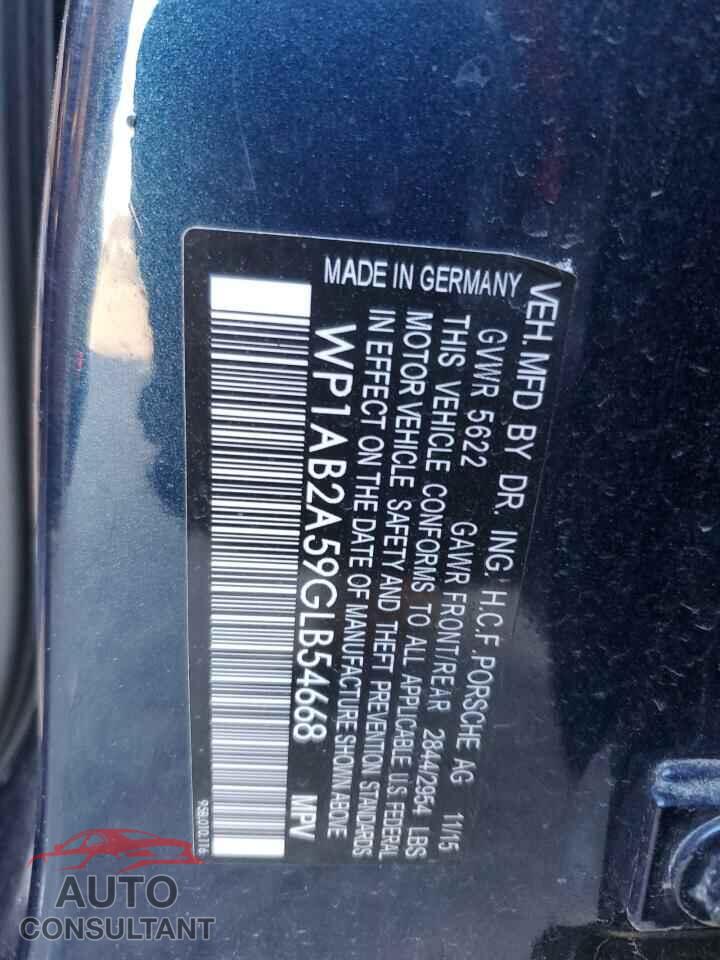 PORSCHE MACAN 2016 - WP1AB2A59GLB54668