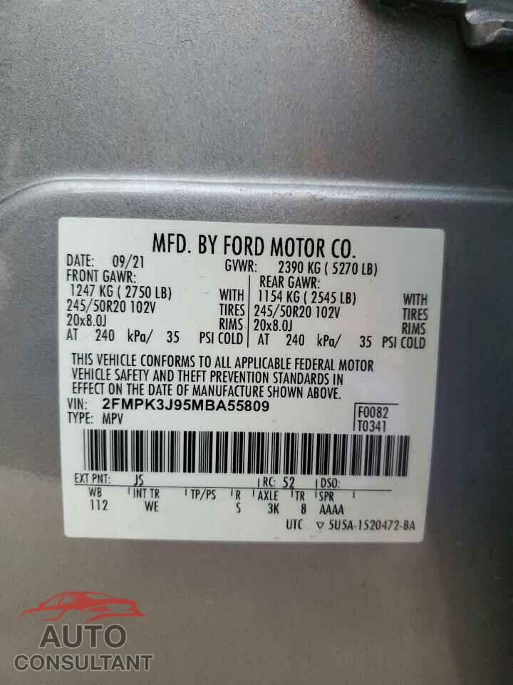 FORD EDGE 2021 - 2FMPK3J95MBA55809