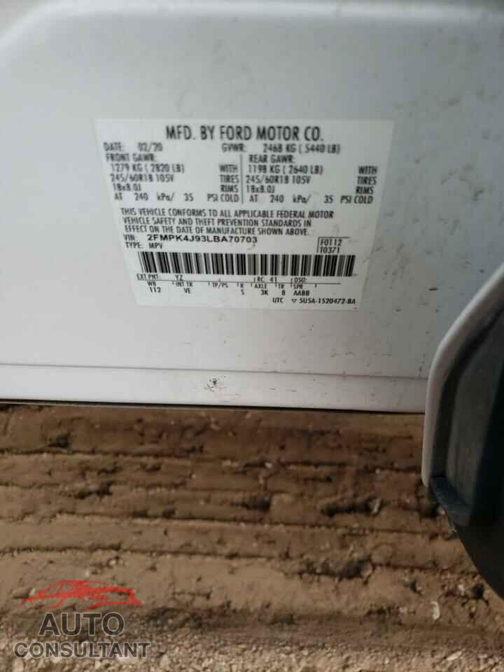 FORD EDGE 2020 - 2FMPK4J93LBA70703