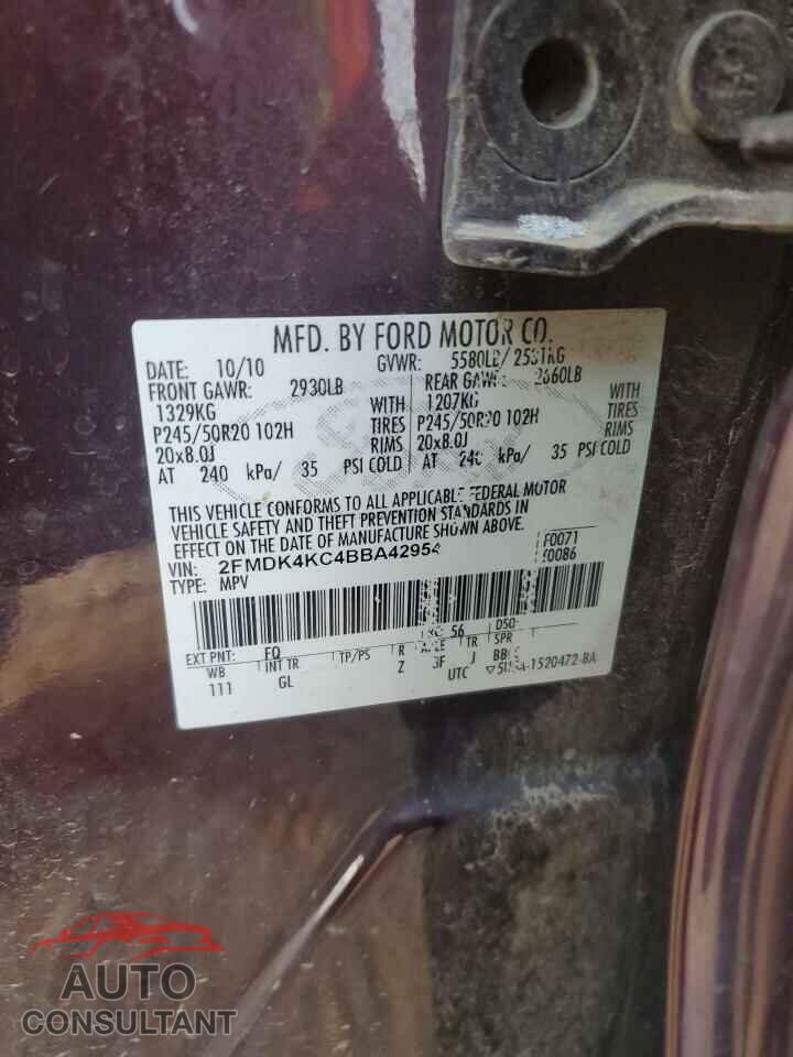 FORD EDGE 2011 - 2FMDK4KC4BBA42954