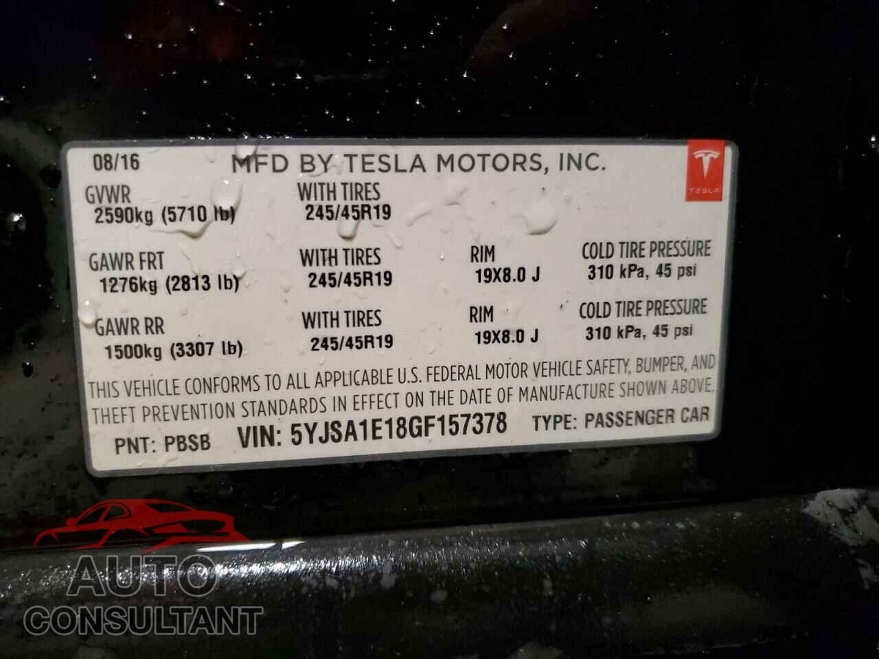 TESLA MODEL S 2016 - 5YJSA1E18GF157378