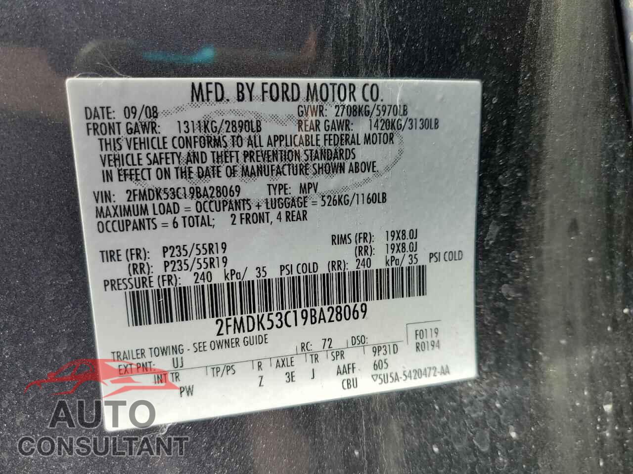 FORD FLEX 2009 - 2FMDK53C19BA28069