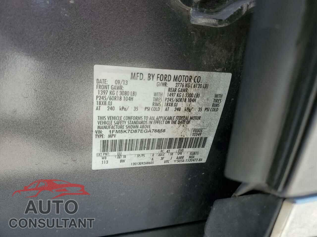 FORD EXPLORER 2014 - 1FM5K7D87EGA78858