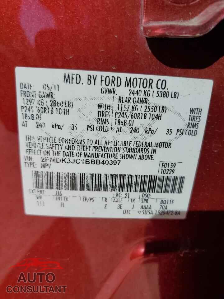 FORD EDGE 2011 - 2FMDK3JC1BBB40397