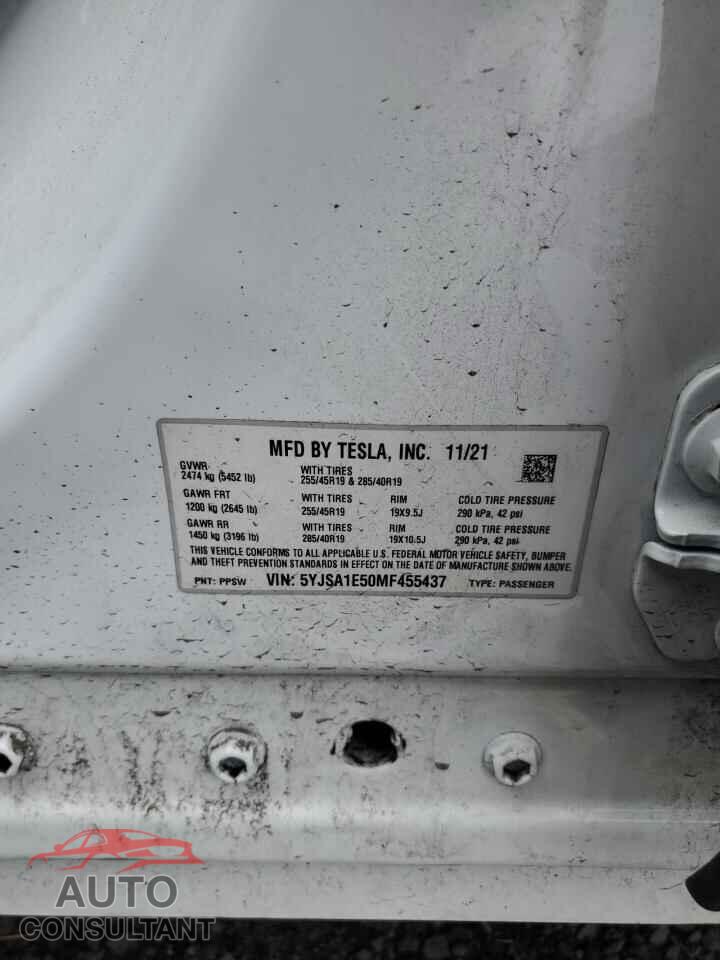 TESLA MODEL S 2021 - 5YJSA1E50MF455437