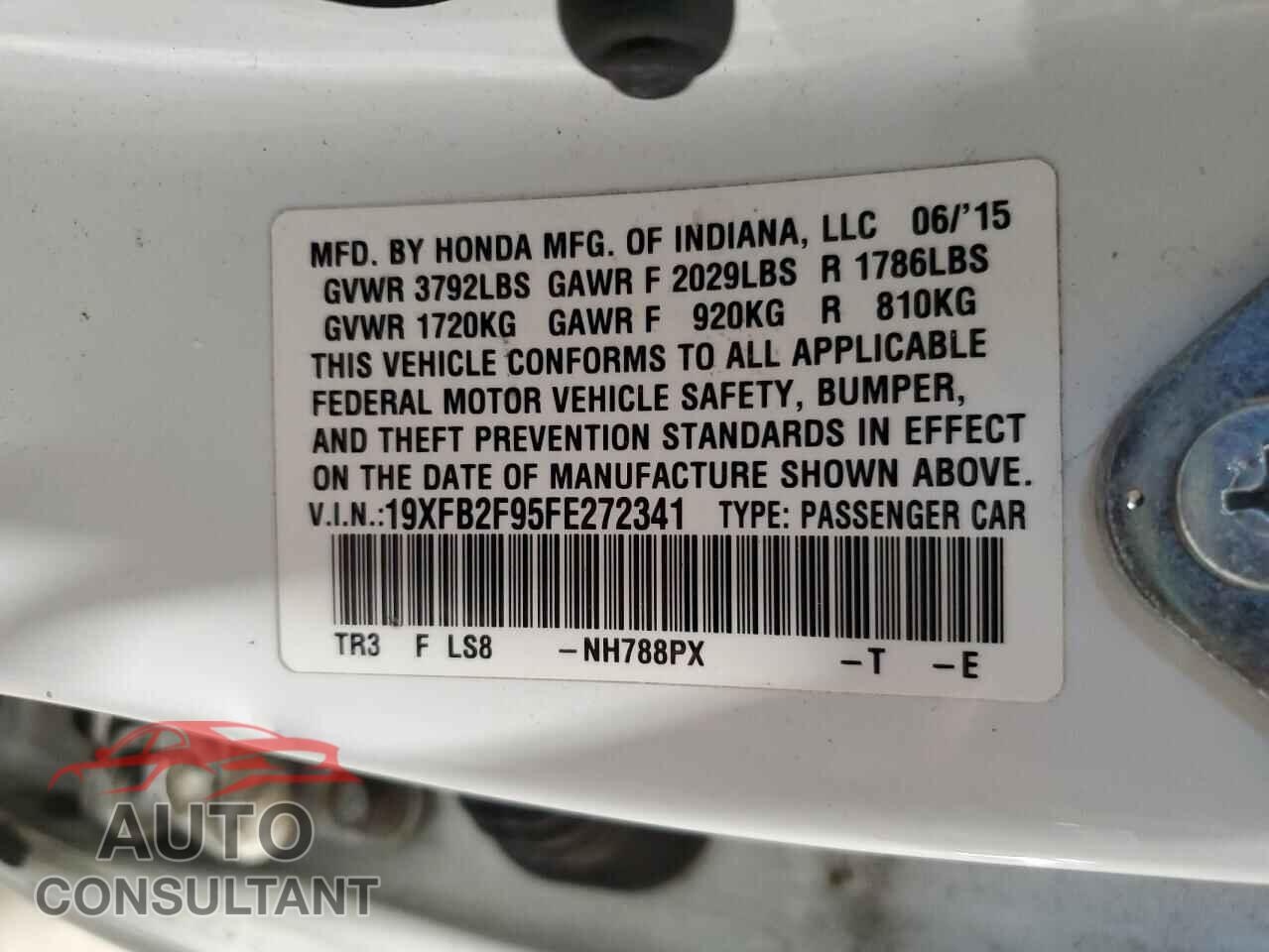 HONDA CIVIC 2015 - 19XFB2F95FE272341