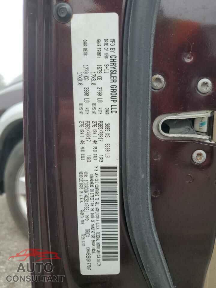 DODGE RAM 1500 2012 - 1C6RD6NT4CS147021