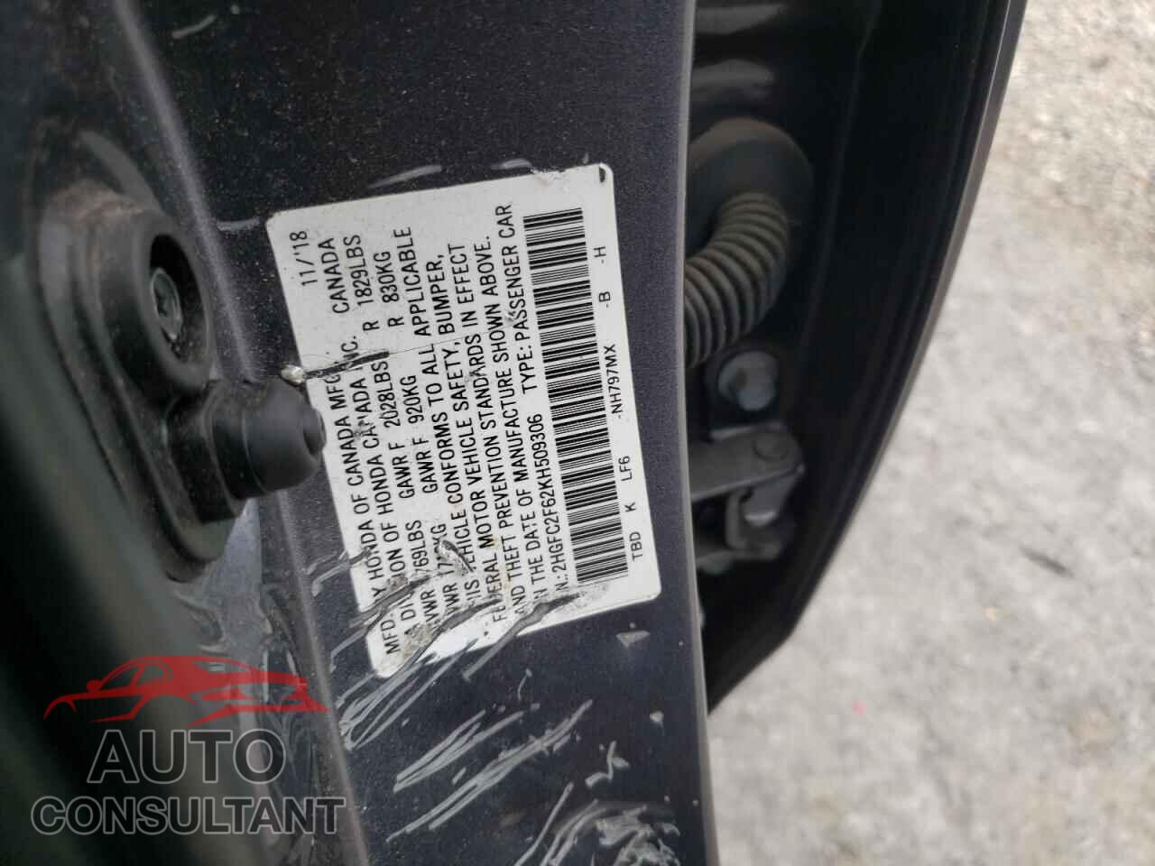 HONDA CIVIC 2019 - 2HGFC2F62KH509306